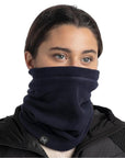 Buff Polar Neck Warmer (Solid Dark Navy) face covered