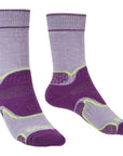 Bridgedale Women's Hike Midweight Merino Boot Socks (Lilac/Purple)