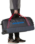 Patagonia Black Hole Wheeled Duffel 100L (Smolder Blue w/Amanita Red) carry