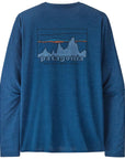 Patagonia Men's Long-Sleeved Capilene Cool Daily Graphic Shirt (73 Skyline: Clement Blue X-Dye)