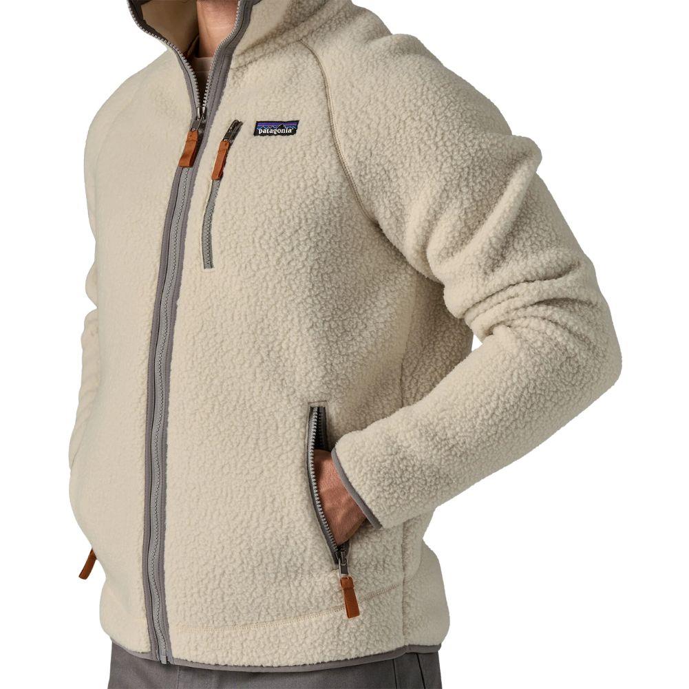 Patagonia Men's Retro Pile Fleece Jacket (Pelican w/Smolder Blue) pocket