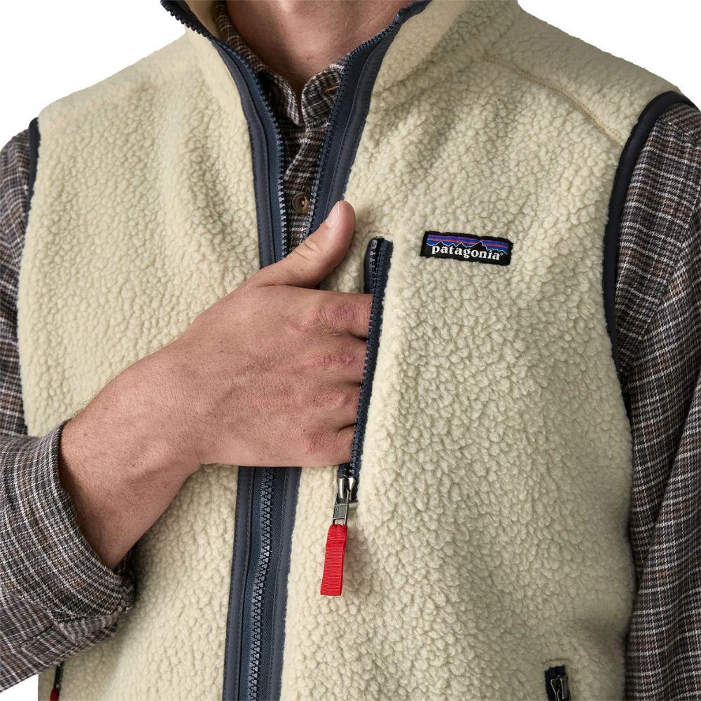 Patagonia Men's Retro Pile Fleece Vest (Pelican w/Smolder Blue) inner pocket