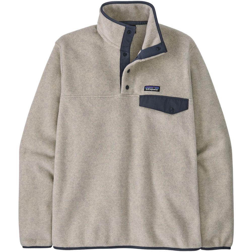 Patagonia Men's Lightweight Synchilla Snap-T Fleece Pullover (Oatmeal Heather w/Smolder Blue)