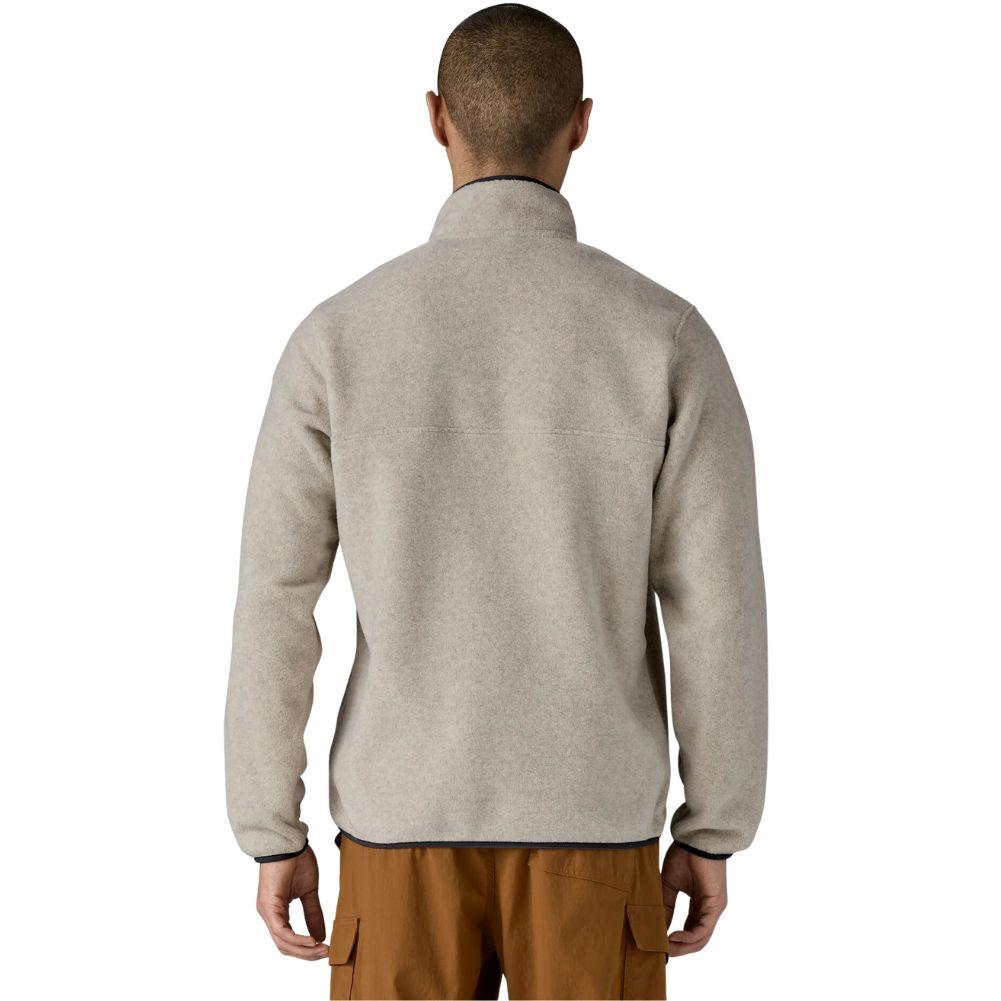 Patagonia Men's Lightweight Synchilla Snap-T Fleece Pullover (Oatmeal Heather w/Smolder Blue) back