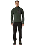 Patagonia Men's R1 Air Fleece Zip-Neck (Old Growth Green) full body