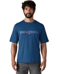 Patagonia Men's Capilene Cool Daily Graphic Shirt ('73 Text Logo: Clement Blue X-Dye) front