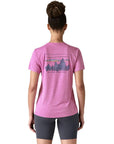 Patagonia Women's Capilene Cool Daily Graphic Shirt ('73 Skyline: Brisk Purple X-Dye) back model