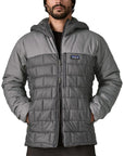 Patagonia Men's Hi-Loft Nano Puff Hoody (Forge Grey) hands in pockets
