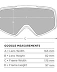 Bollé Unisex Bedrock Snow Sports Goggles (White Matte/Vermillon) Measurement