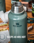 Stanley Classic Legendary Thermal 1.4L Flask (Hammertone Green) hot