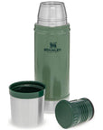 Stanley Classic Legendary Bottle 0.47L Flask (Hammertone Green) lid off