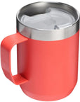 Stanley Everyday Camp 230ML Mug (Hot Coral) lid on