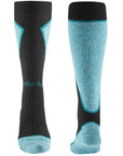 Bridgedale Women's Ski Heavyweight Merino Performance Over Calf (Black/Blue) front back