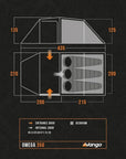 Vango Omega 350 Eco Tent - 3 Man Tunnel Tent measurements