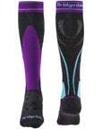 Bridgedale Women's Midweight Merino Endurance Over Calf Ski Socks (Graphite Purple)