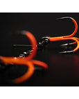 VMC Double Pike Chain Treble Hook (UV Orange) close up