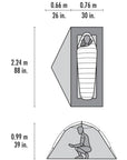MSR Elixir 1-Person Backpacking Tent 2026 (Green) measurements