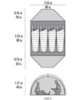 MSR Elixir 4-Person Backpacking Tent 2026 (Green) measurements