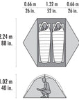 MSR Hubba Hubba LT 2-Person Backpacking Tent (Green) diagram