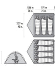 MSR Hubba Hubba LT 3-Person Backpacking Tent (Green) diagram