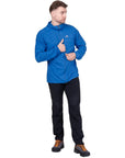 Mountain Equipment Men's Aerofoil Soft Shell Hooded Jacket (Atlantic Blue) hand in pocket