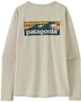 Patagonia Women's Long-Sleeved Capilene Cool Daily Shirt - Boardshort Logo (Dyno White)