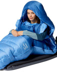 Rab Women's Ascent Down Sleeping Bag (-6°C) - Regular - Left Zip (Dark Bluebird/Bluebird)sitting