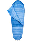 Rab Women's Ascent Down Sleeping Bag (-12°C) - Regular - Left Zip (Dark Bluebird/Bluebird) open