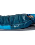 Rab Ascent Down Sleeping Bag (-24°C) - Regular - Left Zip (Tempest Blue/Maya Blue) lay