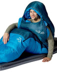 Rab Ascent Down Sleeping Bag (-24°C) - Regular - Left Zip (Tempest Blue/Maya Blue) smile