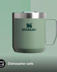 Stanley Everyday Camp 350ml Mug (Hammertone Green) safe