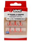 VMC 4551UV Round Orange 0004 Treble Hook x6
