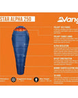 Vango Nitestar Alpha 250 Trekking Sleeping Bag (Neptune) info