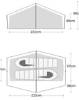 Wild Country Halny Elite 2 Tent + Halny Elite 2 Tent Footprint + Free Wild Country Aluminium Alloy V-Angle Peg (10 Pack) Measurements
