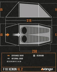 Vango F10 Xenon UL 2 Tent + Force Ten Xenon UL 2 Groundsheet Protector - GP515 Sizes