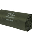 Highlander Nap-Pak Inflatable Sleeping Mat (Olive Green) rolled