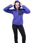 Mountain Equipment Women's Highpile Hooded Jacket (Clematis/Cosmos) hood up