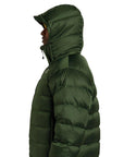 Mountain Equipment Men's Lightline Down Jacket (Conifer/Acid) - X-Large Side Hood Up