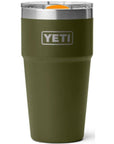 Yeti Rambler 20 oz (591 ml) Stackable Cup With MagSlider Lid (Olive/King Crab Orange)