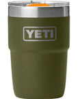 Yeti 8 oz Rambler (236 ml) Stackable Cup With DuraSip Ceramic Lining (Olive/King Crab Orange)