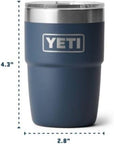 Yeti 8 oz Rambler (236 ml) Stackable Cup With DuraSip Ceramic Lining (Olive/King Crab Orange) size