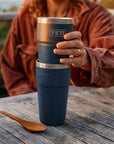 Yeti Rambler 20 oz (591 ml) Stackable Cup With MagSlider Lid (Pampa Green) stacked