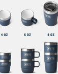 Yeti Rambler 8 oz (236 ml) Stackable Cup With DuraSip Ceramic Lining (Red Stag) sizes
