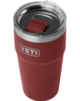Yeti Rambler 20 oz (591 ml) Stackable Cup With MagSlider Lid (Stag Red) angle