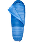 Rab Women's Ascent Down Sleeping Bag (-18°C) - Regular - Right Zip (Dark Bluebird/Bluebird) open