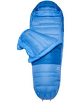 Rab Women's Ascent Down Sleeping Bag (-18°C) - Regular - Right Zip (Dark Bluebird/Bluebird) full open