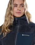 Montane Women's Caldus XT 2.0 Hooded Fleece Jacket (Dark Sky) zip