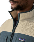 Patagonia Men's Retro Pile Fleece Patch Jacket (Pelican) chin