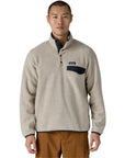 Patagonia Men's Lightweight Synchilla Snap-T Fleece Pullover (Oatmeal Heather w/New Navy) front