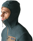 Patagonia Men's R1 Air Fleece Full-Zip Hoody (Summit Blue) hood up